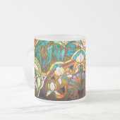 Kunstmatige nieuwe blik van gekleurd glas matglas koffiemok (Voorkant links)