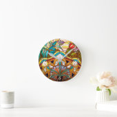 Kunstmatige nieuwe blik van gekleurd glas ronde klok (Huis)