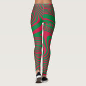 Kunstmatige op-Art rode kerstverlichting Leggings (Achterkant)