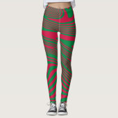 Kunstmatige op-Art rode kerstverlichting Leggings (Voorkant)
