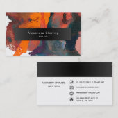 Kunstmatige Oranje Abstracte Waterverf Kunst Visitekaartje (Voorkant / Achterkant)