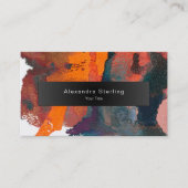 Kunstmatige Oranje Abstracte Waterverf Kunst Visitekaartje (Voorkant)