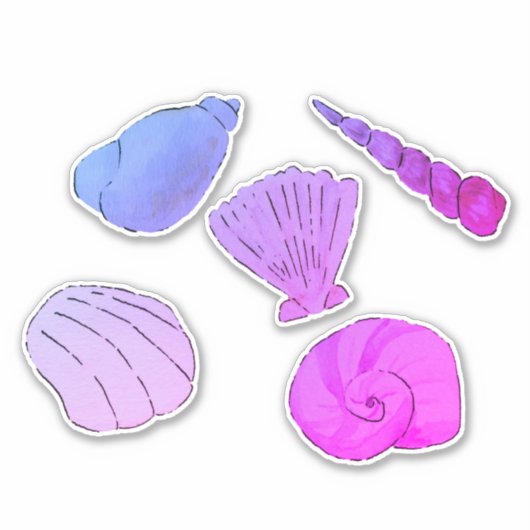 Kunstmatige Paarse zeeschelpen Sticker (Voorkant)
