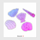 Kunstmatige Paarse zeeschelpen Sticker (Vel)