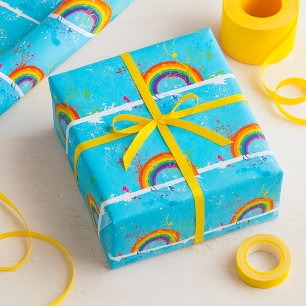 Kunstmatige regenboogkleurige kunst cadeaupapier
