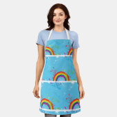Kunstmatige regenboogkleurige kunst schort (Gedragen)