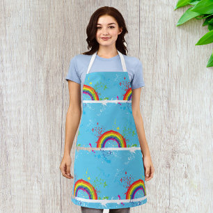 Kunstmatige regenboogkleurige kunst schort