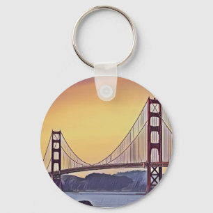 Kunstmatige renditie van de Golden Gate Bridge-toe Sleutelhanger