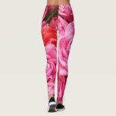 Kunstmatige rode roos achtergrond close-up leggings (Achterkant)