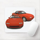 Kunstmatige roodsportauto muismat (Met muis)