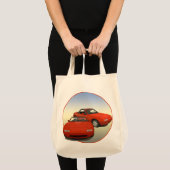 Kunstmatige roodsportauto tote bag (Voorkant (product))
