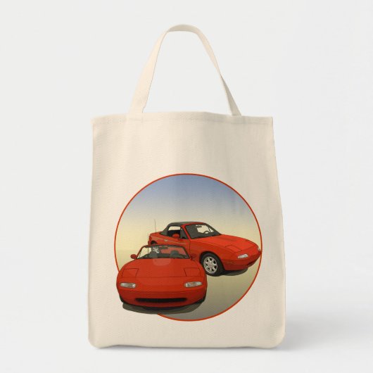 Kunstmatige roodsportauto tote bag (Voorkant)