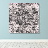 Kunstmatige Roos Gold Line Art Mandala Tekening Canvas Afdruk (Insitu (Houten vloer))