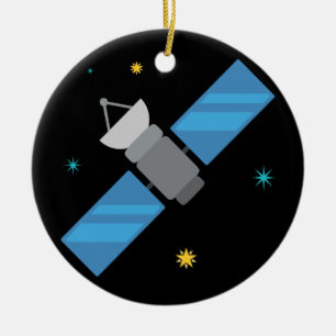 Kunstmatige ruimtevaartsatelliet Emoji Keramisch Ornament