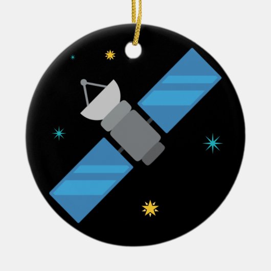 Kunstmatige ruimtevaartsatelliet Emoji Keramisch Ornament (Voorkant)