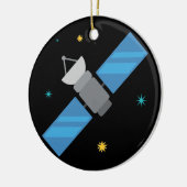 Kunstmatige ruimtevaartsatelliet Emoji Keramisch Ornament (Links)