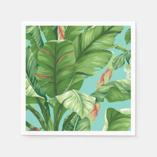 Kunstmatige schilderij van bananenbladeren en -wat servetten