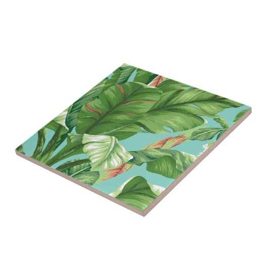 Kunstmatige schilderij van bananenbladeren en -wat tegeltje (Zijkant)