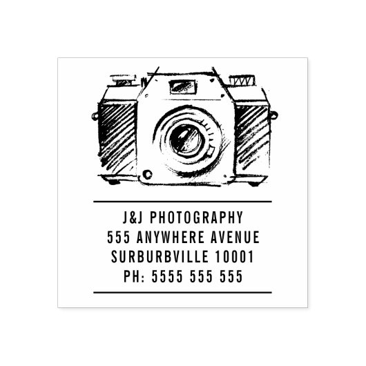 Kunstmatige SLR-filmcamera Fotograaf Rubber Stempe Rubberstempel (Afrduk)