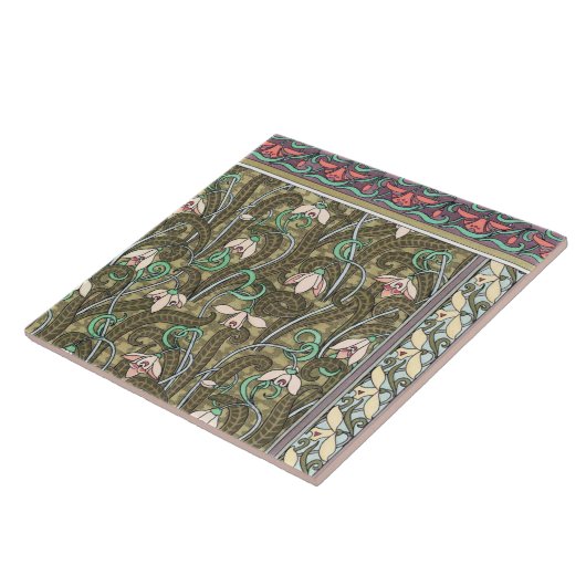 Kunstmatige sneeuwbloem tegeltje (Zijkant)