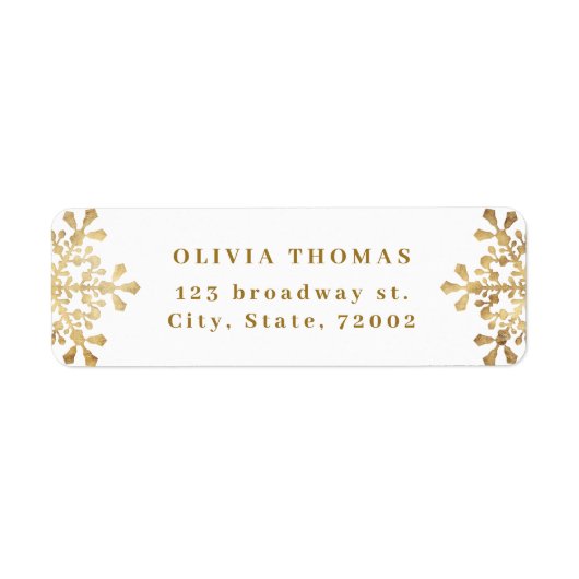 Kunstmatige sneeuwvlokken voor goud Retouradres Etiket (Voorkant)