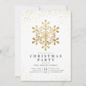 Kunstmatige sneeuwvlokken voor gouden kerstfeest kaart (Voorkant)