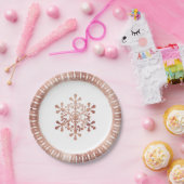 Kunstmatige sneeuwvlokken voor roos met kerstmis papieren bordje (Feest)