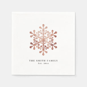 Kunstmatige sneeuwvlokken voor roos met kerstmis servet