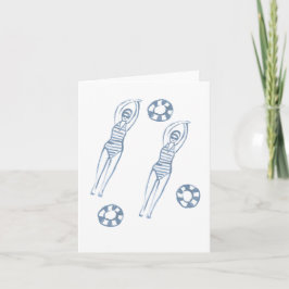 Kunstmatige snychro-zwemmers Blauwe illustratie