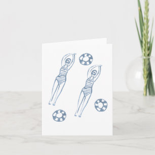 Kunstmatige snychro-zwemmers Blauwe illustratie