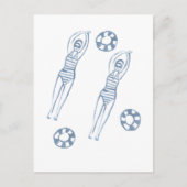 Kunstmatige snychro-zwemmers Blauwe illustratie Briefkaart (Voorkant)