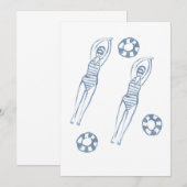 Kunstmatige snychro-zwemmers Blauwe illustratie Kaart (Voorkant / Achterkant)