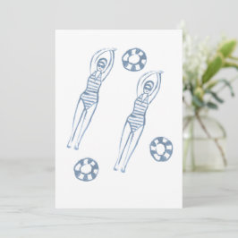 Kunstmatige snychro-zwemmers Blauwe illustratie Kaart