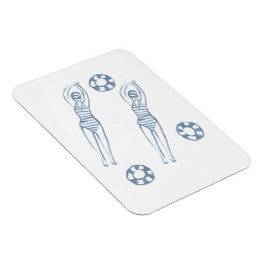 Kunstmatige snychro-zwemmers Blauwe illustratie Magneet