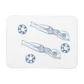 Kunstmatige snychro-zwemmers Blauwe illustratie Magneet (Horizontaal)