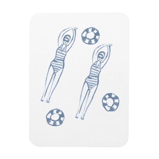 Kunstmatige snychro-zwemmers Blauwe illustratie Magneet (Verticaal)