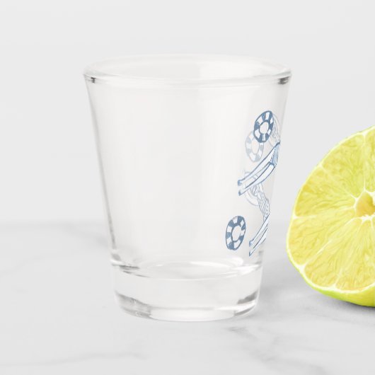 Kunstmatige snychro-zwemmers Blauwe illustratie Shot Glas (Links)