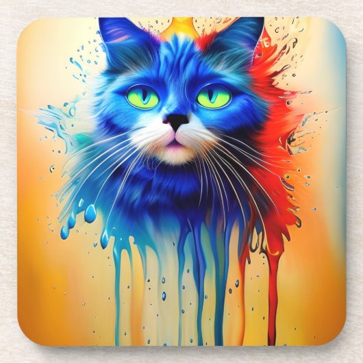 Kunstmatige spionagekat bier onderzetter (Voorkant)