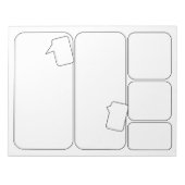 Kunstmatige strips - Blanco Sjablonen voor flatpan Notitieblok (Voorkant)