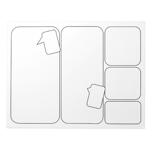 Kunstmatige strips - Blanco Sjablonen voor flatpan Notitieblok (Voorkant)