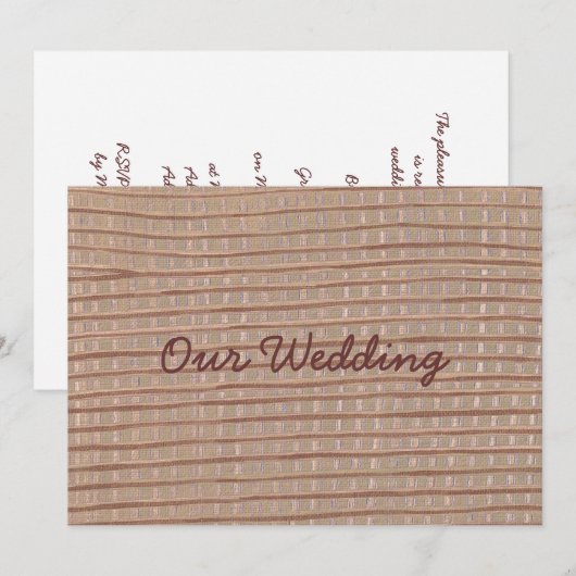 Kunstmatige Tan Burlap die weduwen oproept Kaart (Voorkant / Achterkant)