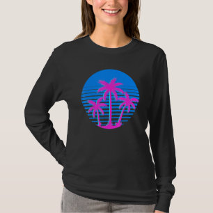 Kunstmatige tropische zomerbloemen kokosnoot palmb t-shirt