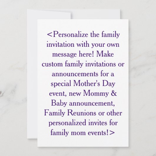 Kunstmatige uitvindingen voor moeder en dochter kaart (Achterkant)