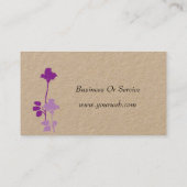 Kunstmatige unieke Paarse Rozen buds Waterverf Visitekaartje (Achterkant)