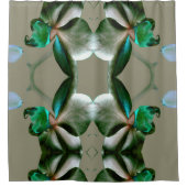 Kunstmatige ventilator in blauwe, groene en grijze douchegordijn (Voorkant)