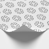 Kunstmatige ventilator zwart-witlijn cadeaupapier (Hoek)