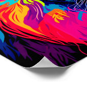 Kunstmatige verf van een leeuwenportret poster (Hoek)