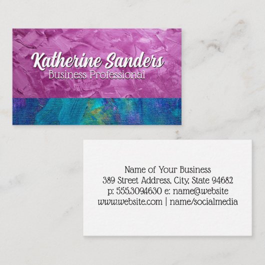 Kunstmatige verflijn textuur visitekaartje (Voorkant / Achterkant)