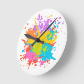 Kunstmatige verfspatten ontwerpen grote klok (Hoek)