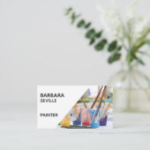 Kunstmatige Visitekaartje met verfpenselen (Staand voorkant)